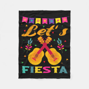 Let's Fiesta Mexican Guitar Cinco De Mayo For Men Fleece Blanket