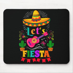 Let's fiesta mexican sombrero cinco de mayo cactus mouse pad