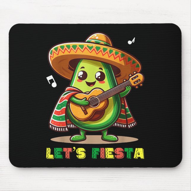 Lets Fiesta Mexico - Avocado Cinco De Mayo Fiesta  Mouse Pad (Front)