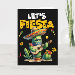 Let's Fiesta Mexico Fiesta Taco Guitar Cactus Cinc Card