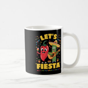 Let's Fiesta Mexico Fiesta Taco Guitar Cactus Cinc Coffee Mug
