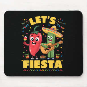 Let's Fiesta Mexico Fiesta Taco Guitar Cactus Cinc Mouse Pad