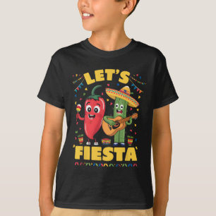 Let's Fiesta Mexico Fiesta Taco Guitar Cactus Cinc T-Shirt