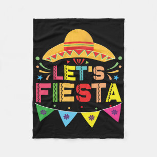 Let's Fiesta Mexico Fiesta Taco Guitar Cinco De Ma Fleece Blanket