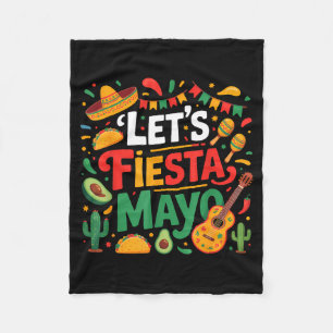 Let's fiesta party mexican 5 de mayo funny cinco fleece blanket