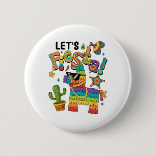 Let's Fiesta Pinata Cinco De Mayo Party Mexican Me 6 Cm Round Badge
