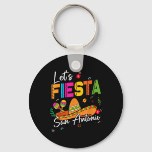 Lets Fiesta San Antonio Texas Cinco De Mayo Mexica Key Ring