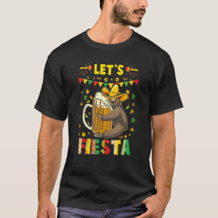 Let's Fiesta Sloth Beer Drinking  Cinco De Drinko T-Shirt