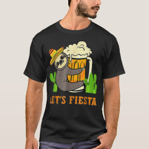 Let's Fiesta Sloth Beer Drinking Cinco De Mayo Mei T-Shirt