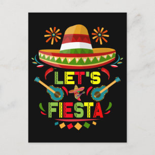 Let's Fiesta Sombrero Happy Cinco De Mayo Party Postcard