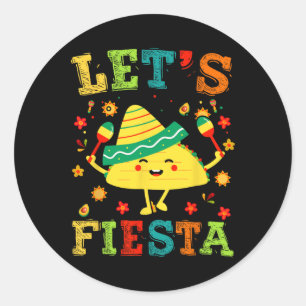 Let's Fiesta Taco Cinco De Mayo Boys Men Kids Mexi Classic Round Sticker
