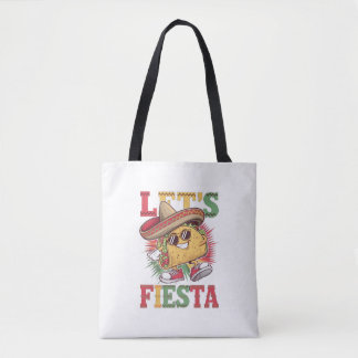 Let's Fiesta Taco Design Fun Cinco de Mayo Mexican Tote Bag