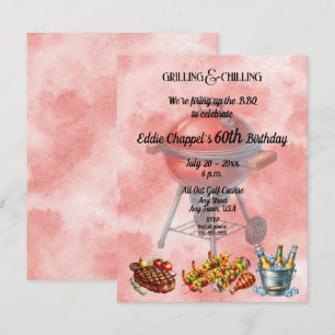 Let's Fire Up the Grille 60th Birthday Invitation