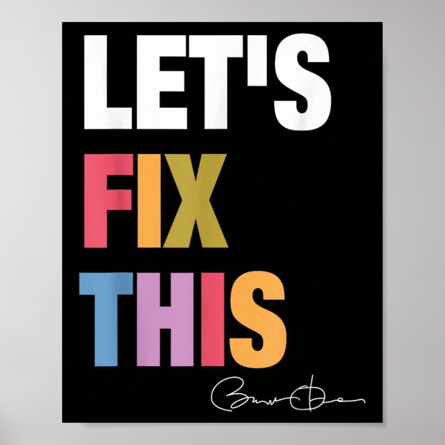 Lets Fix This Obama 2028 Retro Political Statement Poster (Front)
