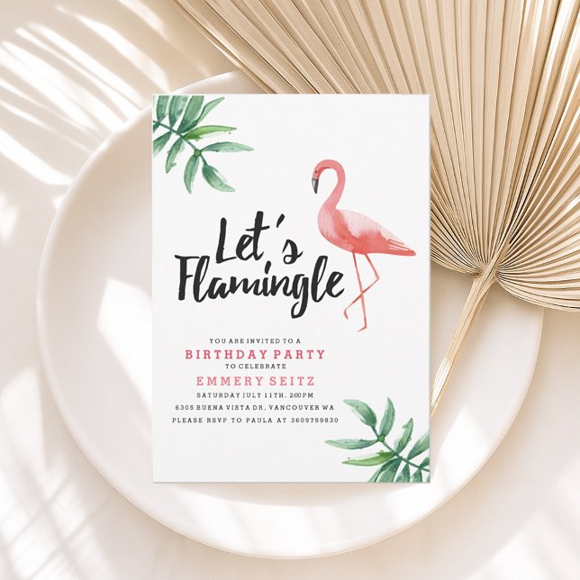 Let's Flamingle Birthday Party Invitation (Creator Uploaded)