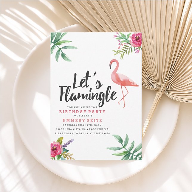Let's Flamingle Birthday Party Invitation (Creator Uploaded)