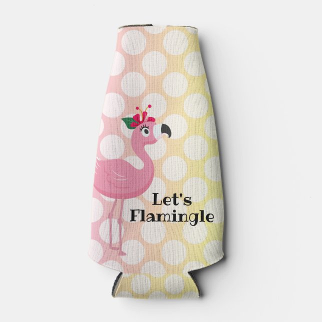 Let's flamingle... bottle cooler (Front)