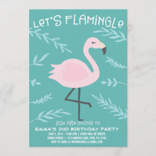Let's Flamingle Cute Flamingo Pastel Invitation