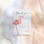 Let's Flamingle | Flamingo Birthday Thank You<br><div class="desc">A thank-you card to match our "Let's Flamingle | Modern Flamingo Birthday Party" invitation. This design features "thank you" in fun script lettering, with a cute red flamingo on one side of the card. On the right-hand side, there is a custom thank-you message that can be edited or deleted according...</div>