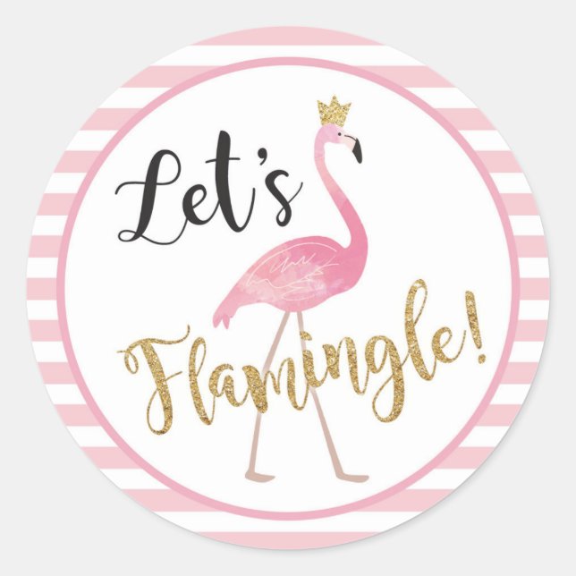 Let's Flamingle! Flamingo Sticker (Front)