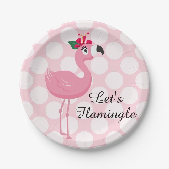 Let's flamingle... paper plate (Front)