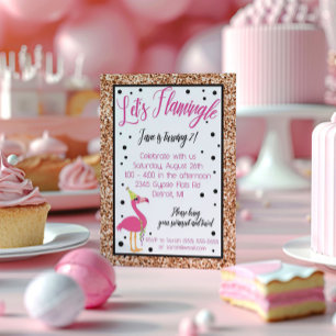 Let's Flamingle! Pink Flamingo Birthday Party Invitation