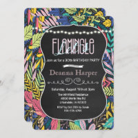 Let's Flamingle Tropical Birthday Party Invitation