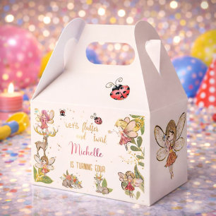 Let's flutter and twirl, fairy garden birthday favour box
