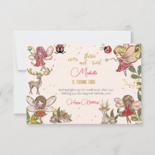 Let's flutter and twirl fairy happy birthday card
