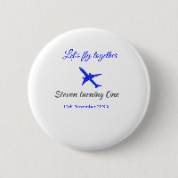 Let's fly together first birthday plane blue silve
