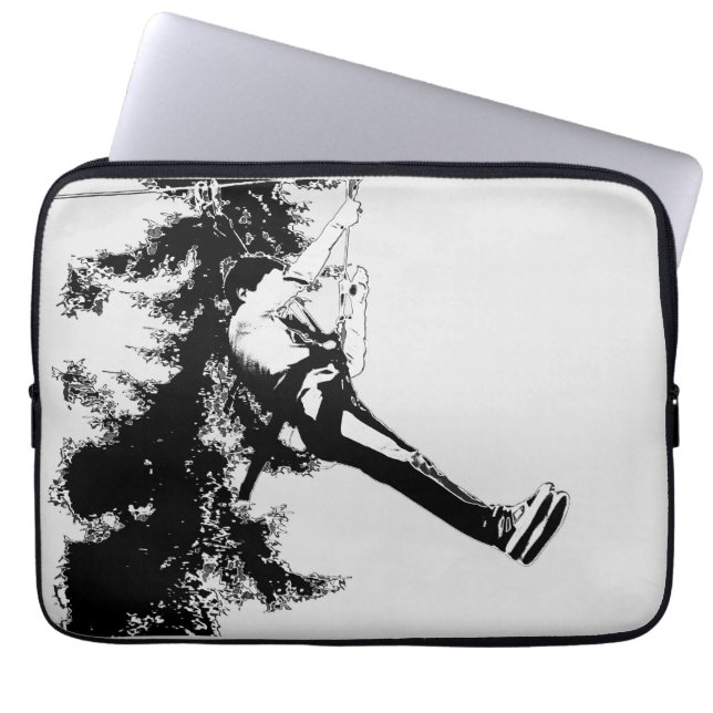 Lets Fly! - Ziplining Run Laptop Sleeve (Front)