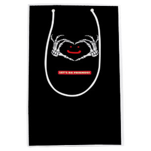 Let's Friends! Classic Skeleton Hands Heart Medium Gift Bag