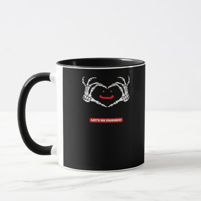 Let's Friends! Classic Skeleton Hands Heart Mug (Left)