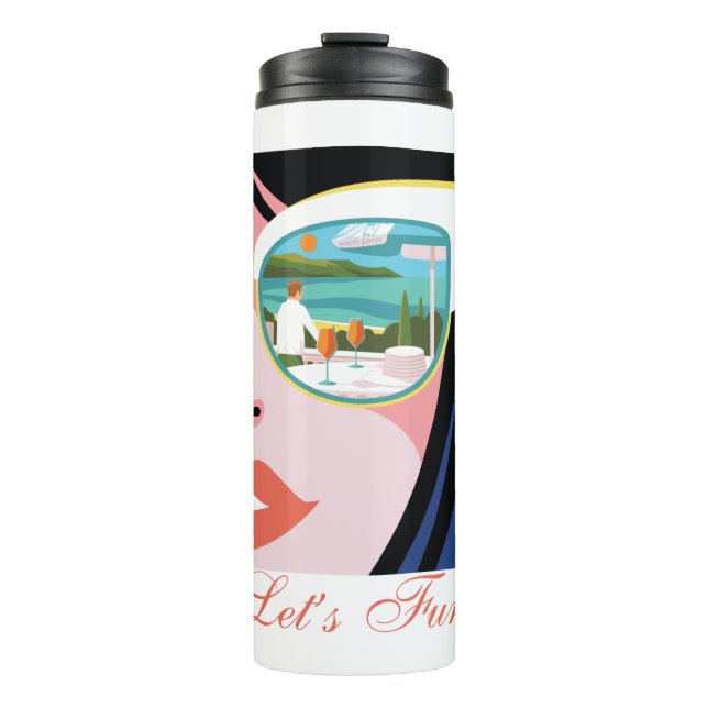 Let's Fun - The White Lotus Thermal Tumbler (Front)