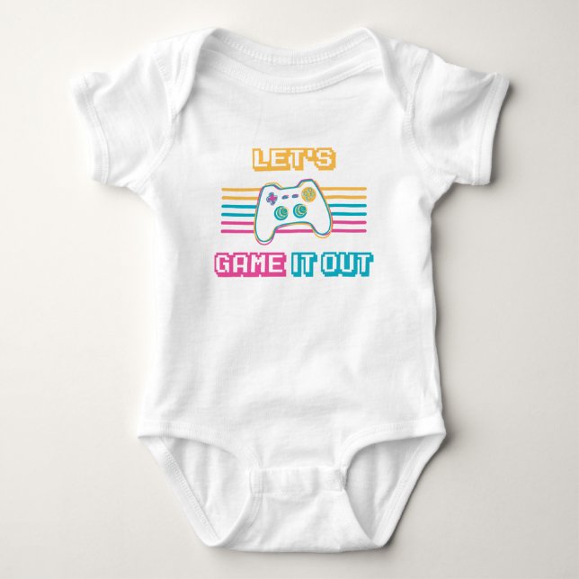 Let's game it out - Retro style Baby Bodysuit (Front)