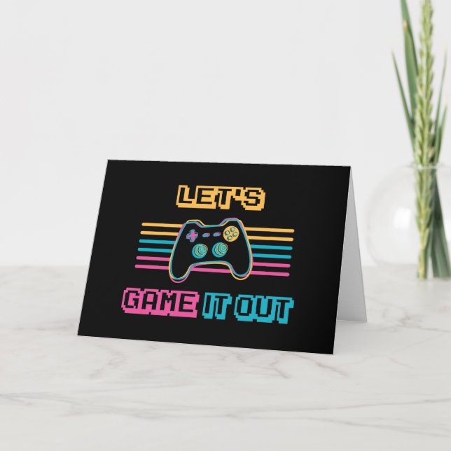 Let's game it out - Retro style Card (Front)