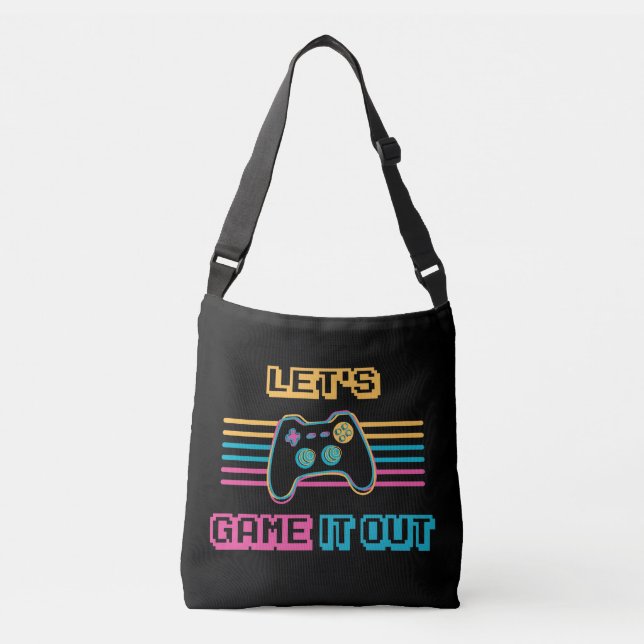 Let's game it out - Retro style Crossbody Bag (Front)
