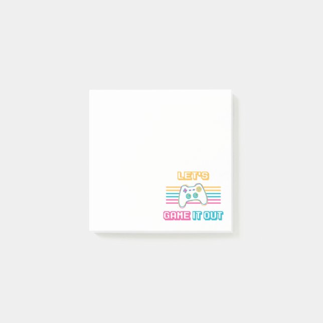Let's game it out - Retro style Post-it Notes (Front)