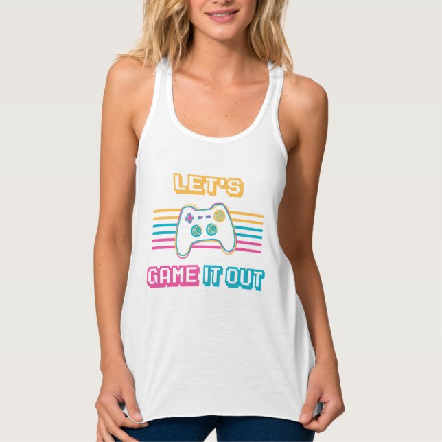 Let's game it out - Retro style Singlet (Front)