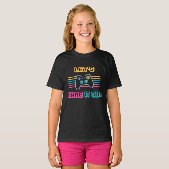 Let's game it out - Retro style T-Shirt (Front Full)