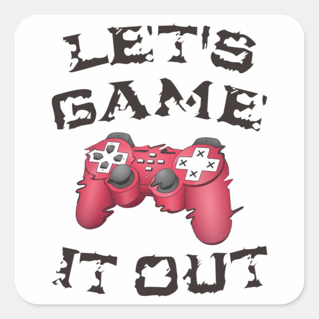 Let's game it out square sticker (Front)