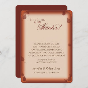 Lets Gather Give Thanks Thanksgiving Invitation