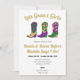 Lets Geaux Girls New Orleans Bachelorette Weekend Invitation