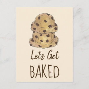 Let's Get Baked Chocolate Chip Cookie Dough Foodie Postcard