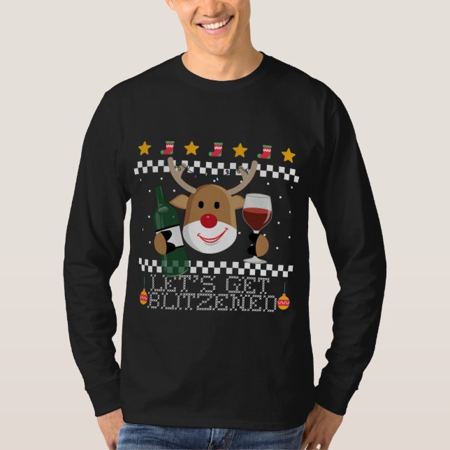 Let's Get Baked Funny Gingerbread Ugly Christmas S T-Shirt (Front)