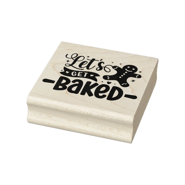 Lets Get Baked Gingerbread Man Rubber Stamp (Stamp)