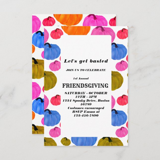 Let's Get Basted | Friendsgiving invitation (Front/Back)
