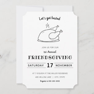 Let's Get Basted Friendsgiving invitation