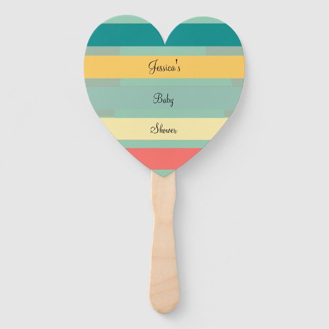 Let's Get Beachy Heart-Shape Hand Fan (Front)