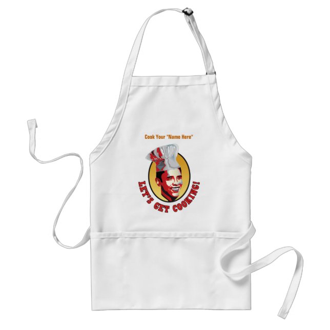Let's Get Cooking - Barack Obama Personalised Standard Apron (Front)